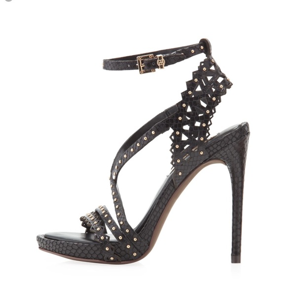 BCBG Ersa High Heeled Studded Laser Cut Sandals - Picture 7 of 7